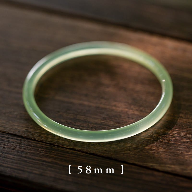 Buddha Stones Natural Green Chalcedony Strength Courage Cuff Bangle Bracelet - 58mm - image 9