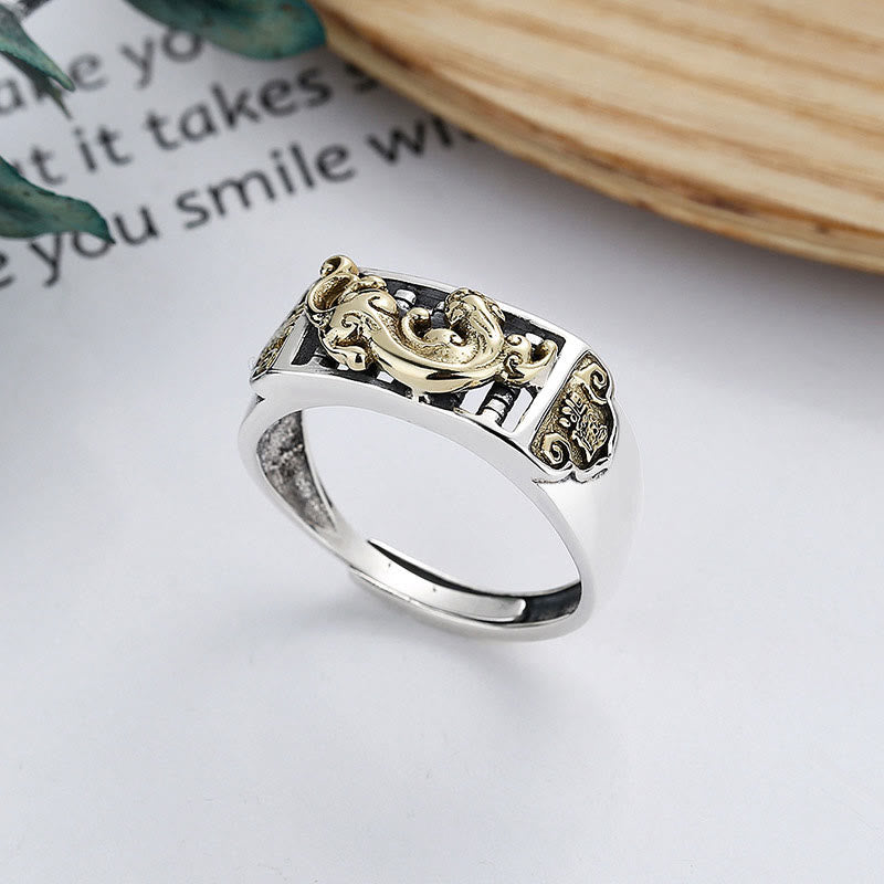 Buddha Stones 925 Sterling Silver PiXiu Luck Wealth Adjustable Ring - image 1