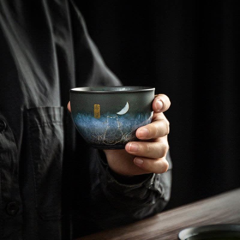 Buddha Stones Ceramic Teacup Lovely Cat Black Tea Cups 140ml - image 3