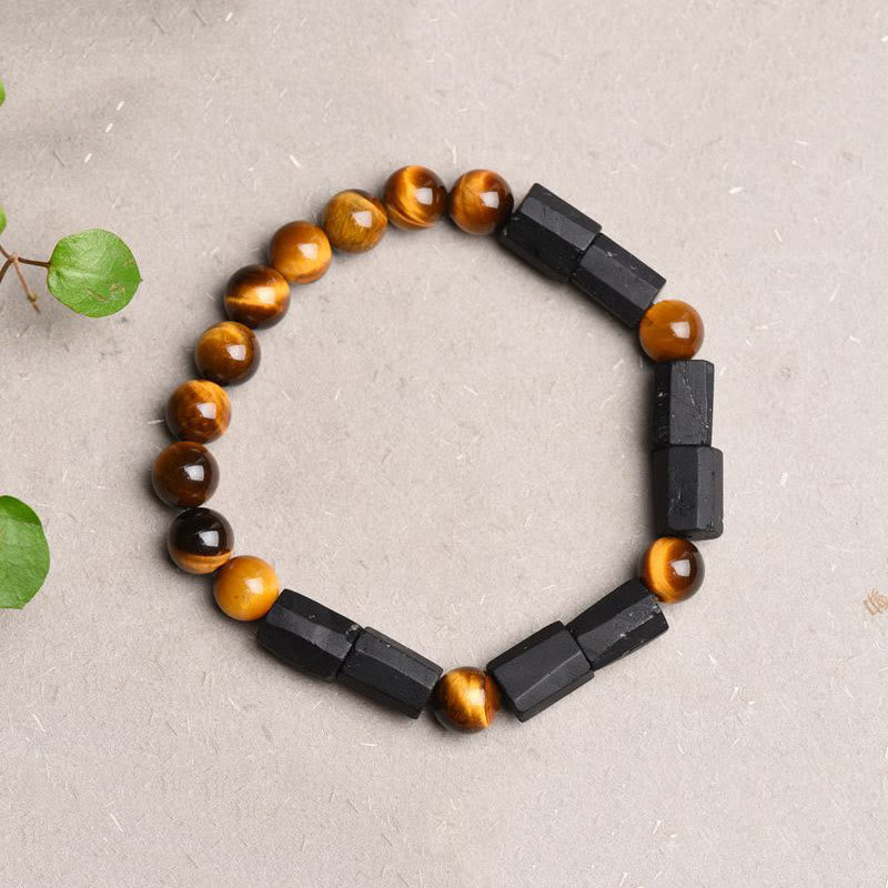 Buddha Stones Natural Black Tourmaline Tiger Eye Positive Bracelet - image 6