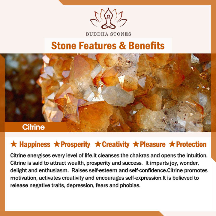 Buddha Stones Natural Citrine Fortune Happiness Bracelet - image 9