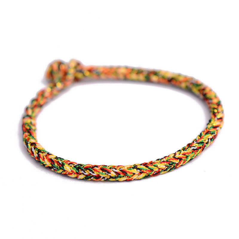Buddha Stones Tibetan Handmade Eight Thread Peace Knot Protection Braided String Bracelet - Colorful 19cm - image 10