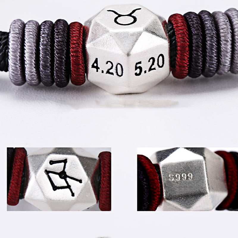 Buddha Stones 999 Sterling Silver 12 Constellations of the Zodiac Blessing Handmade String Bracelet - image 20