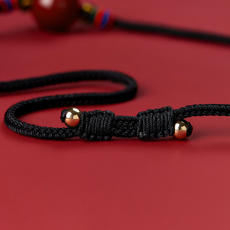 Buddha Stones Cinnabar Bead Blessing String Necklace Pendant - image 6