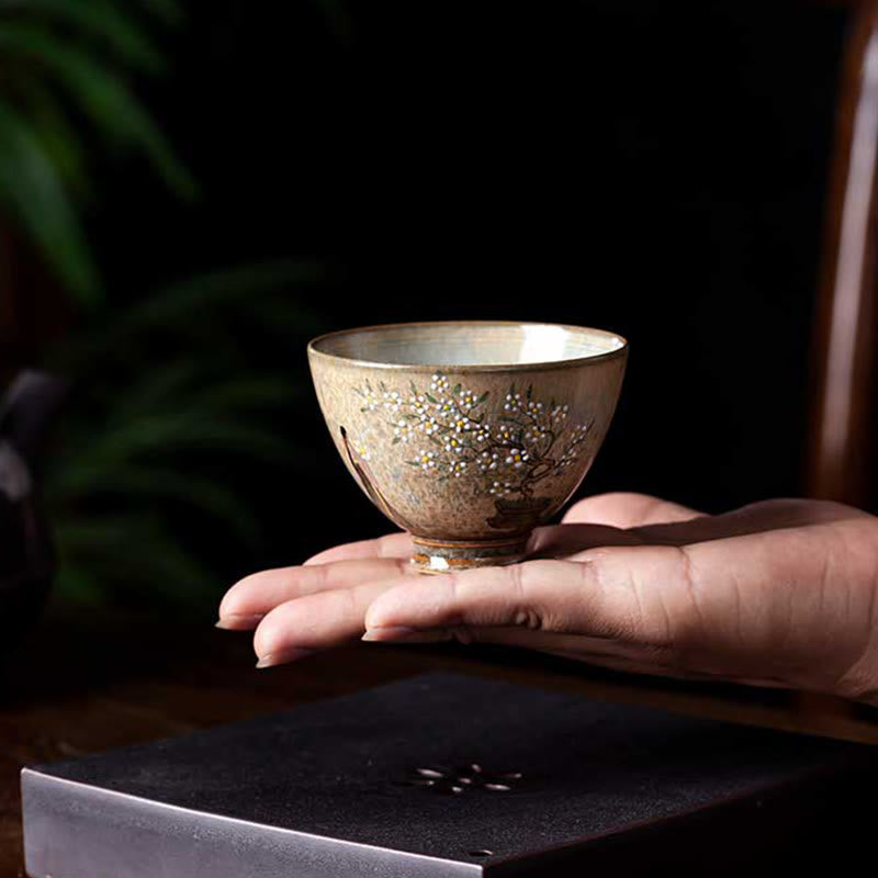 Buddha Stones Jingdezhen Hand Painted Ru Kiln Porcelain Hanfu Girl Flower Ceramic Teacup Kung Fu Tea Cups - image 7