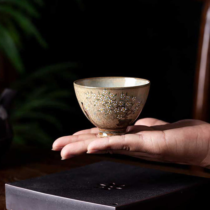 Buddha Stones Jingdezhen Hand Painted Ru Kiln Porcelain Hanfu Girl Flower Ceramic Teacup Kung Fu Tea Cups - image 7