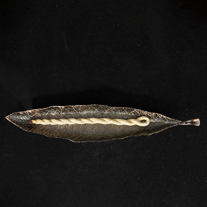 Buddha Stones Nepal Rope Incense Purify Healing Meditation Incense - Leaf Copper Incense Rope Holder - image 16