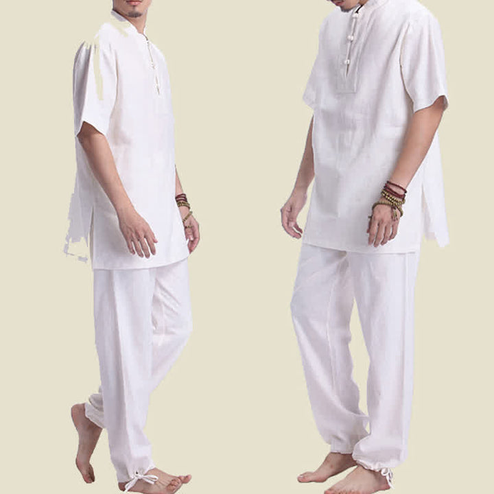 Buddha Stones Spiritual Zen Meditation Prayer Practice Cotton Linen Clothing Men's Set - image 8
