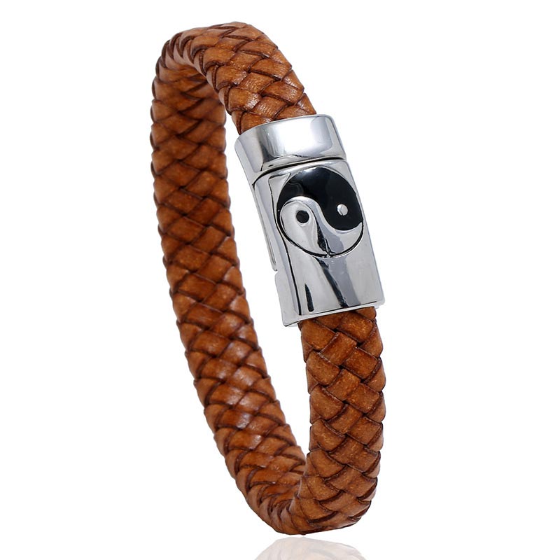 Buddha Stones FengShui Yin Yang Balance Bracelet - 22.5cm - Chocolate - image 6