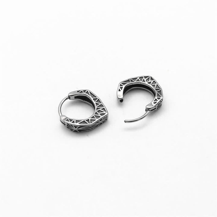 Viking Hoop Titanium Steel Balance Earrings - image 10