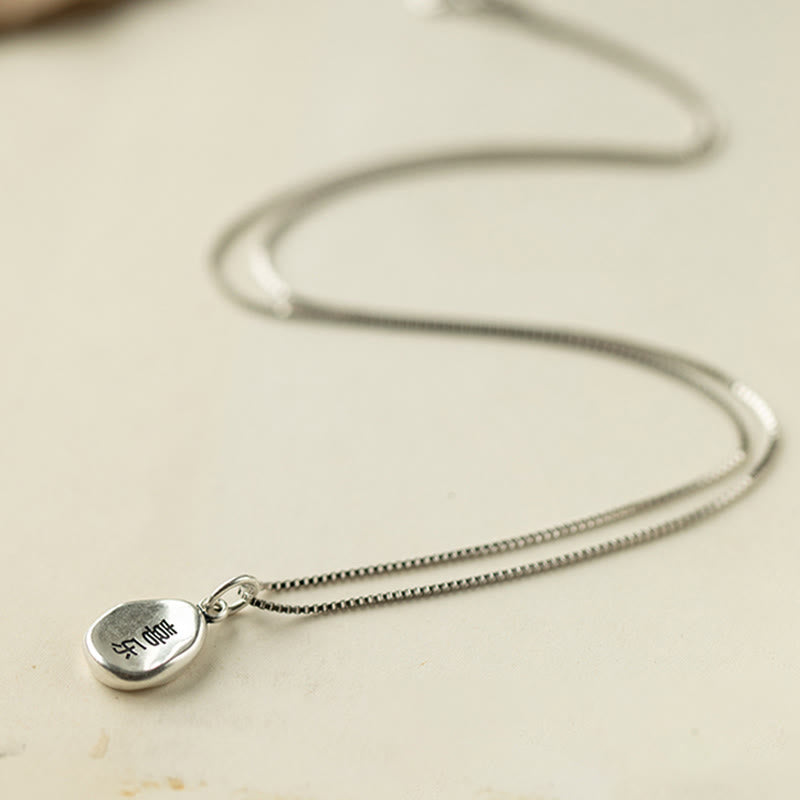 Buddha Stones 999 Sterling Silver Peace And Joy Fu Character Luck Fortune 925 Sterling Silver Chain Necklace Pendant - image 10