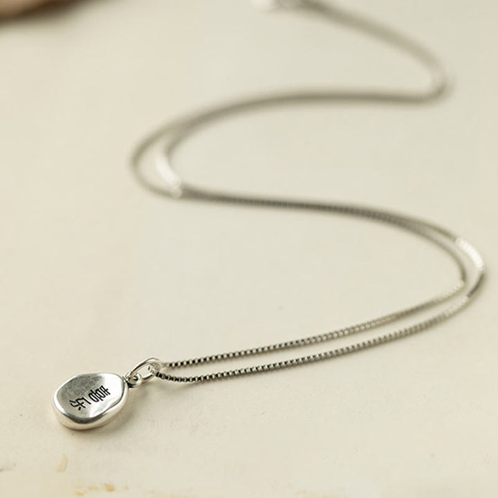 Buddha Stones 999 Sterling Silver Peace And Joy Fu Character Luck Fortune 925 Sterling Silver Chain Necklace Pendant - image 10