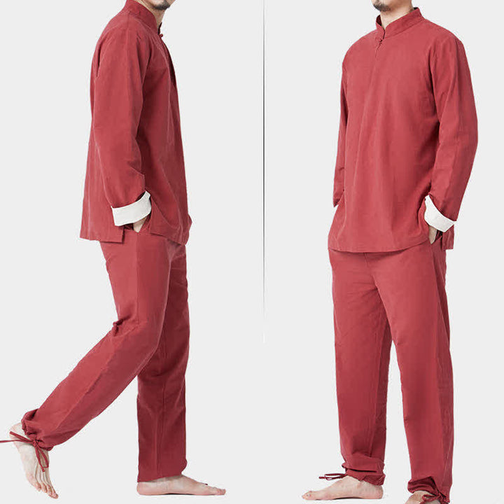 Buddha Stones Spiritual Zen Meditation Yoga Prayer Practice Cotton Linen Clothing Men's Set - image 9