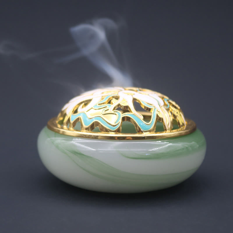 Buddha Stones Nine Tailed Fox Liuli Crystal Healing Meditation Incense Burner - image 11