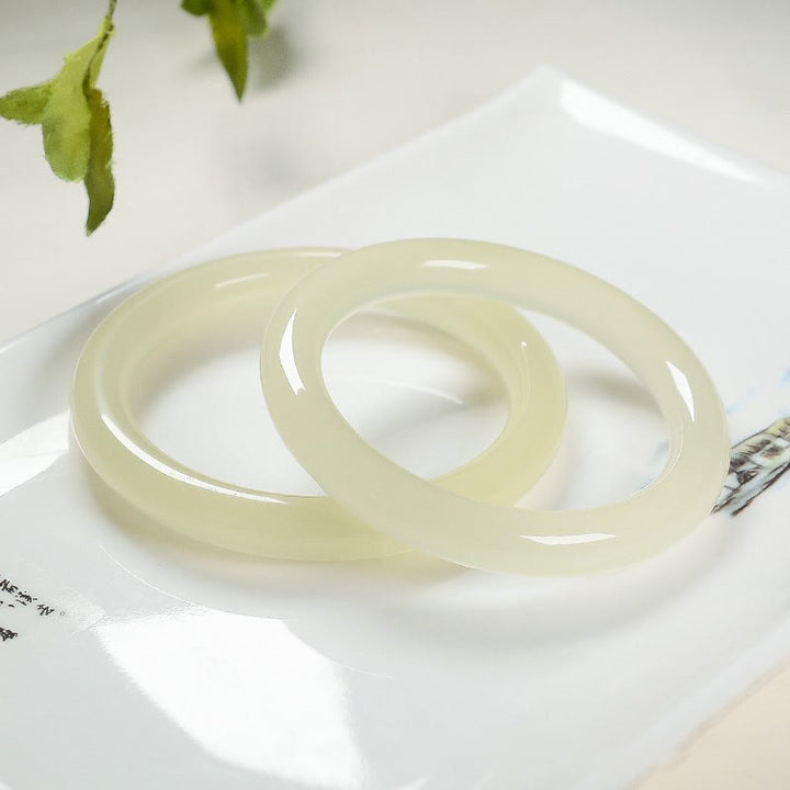 Buddha Stones Natural Afghanistan Jade Abundance Cuff Bracelet Bangle - 60-62mm - image 0