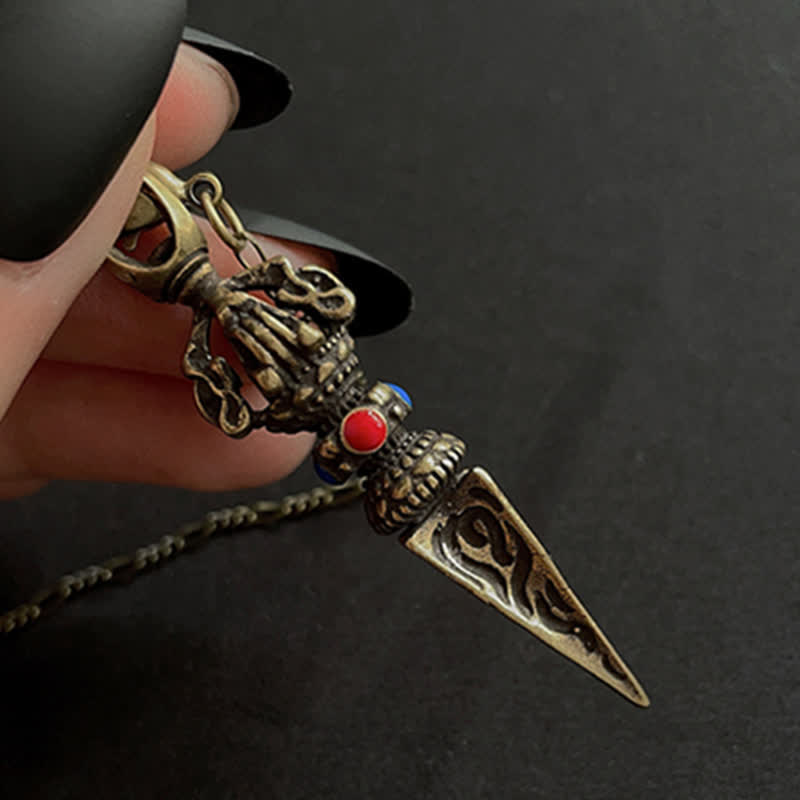 Buddha Stones Pentagram Eye of God Feather Hamsa Copper Healing Necklace Pendant Pendulum - image 11