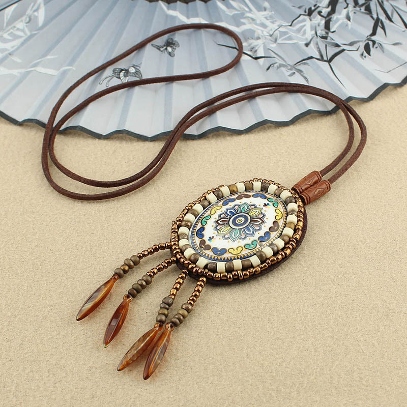 Buddha Stones Mandala Pattern Beads Creativity Necklace Pendant - Colorful Mandala - image 7