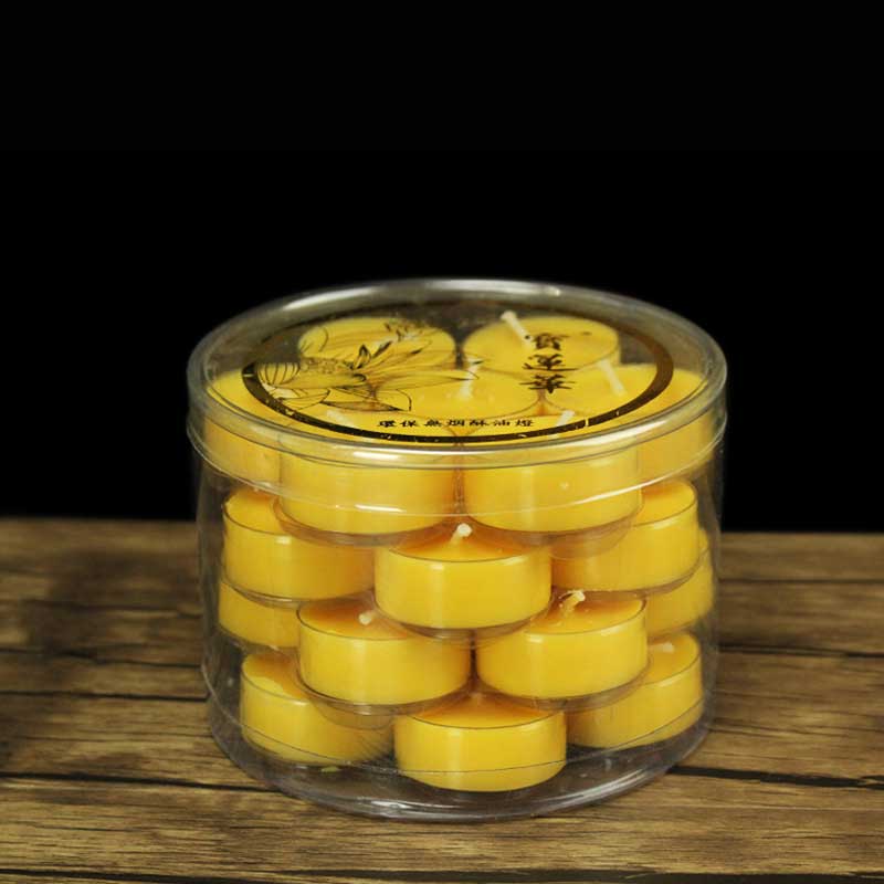 Buddha Stones Meditation Prayer Altar Lotus Flower Candle Holder Buddhist Temple Rituals Use Items - 28Pcs Yellow Candle - image 19
