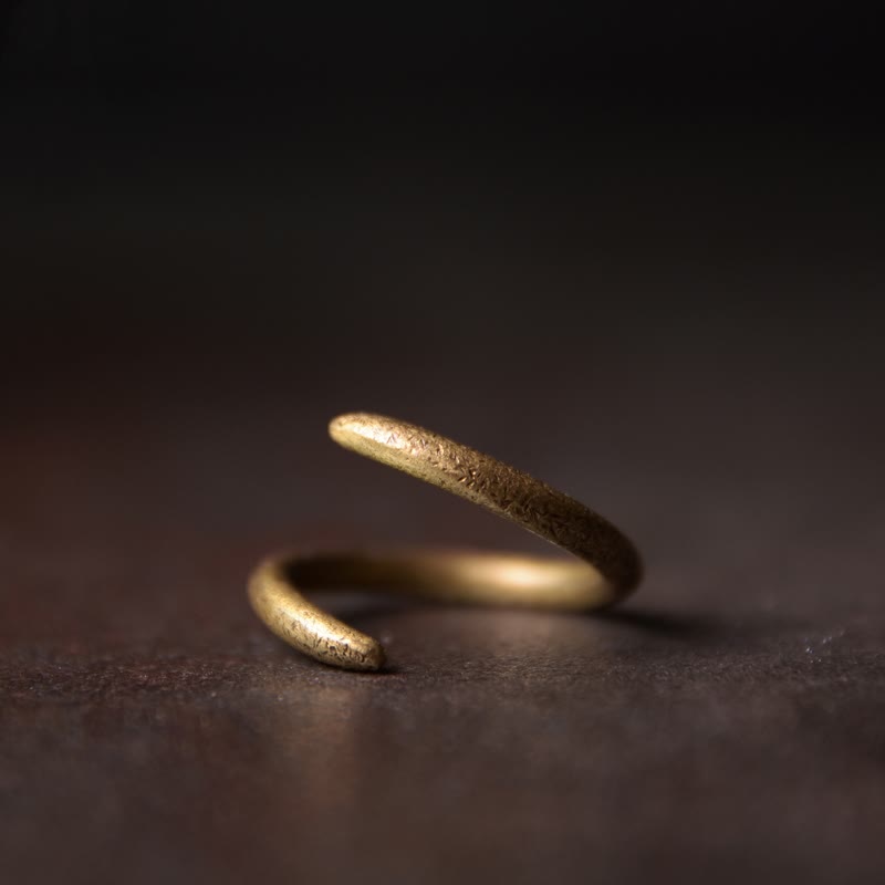 Buddha Stones Simple Design Copper Luck Adjustable Ring - US10 - image 0