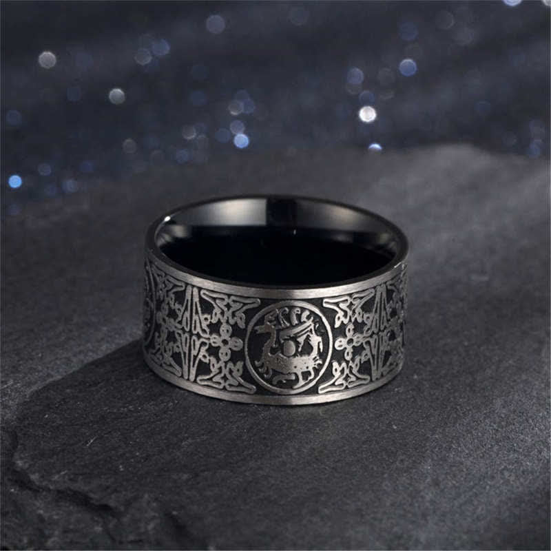 Buddha Stones Four Guardian Beast Dragon White Tiger Suzaku Basalt Carved Success Luck Ring - image 4