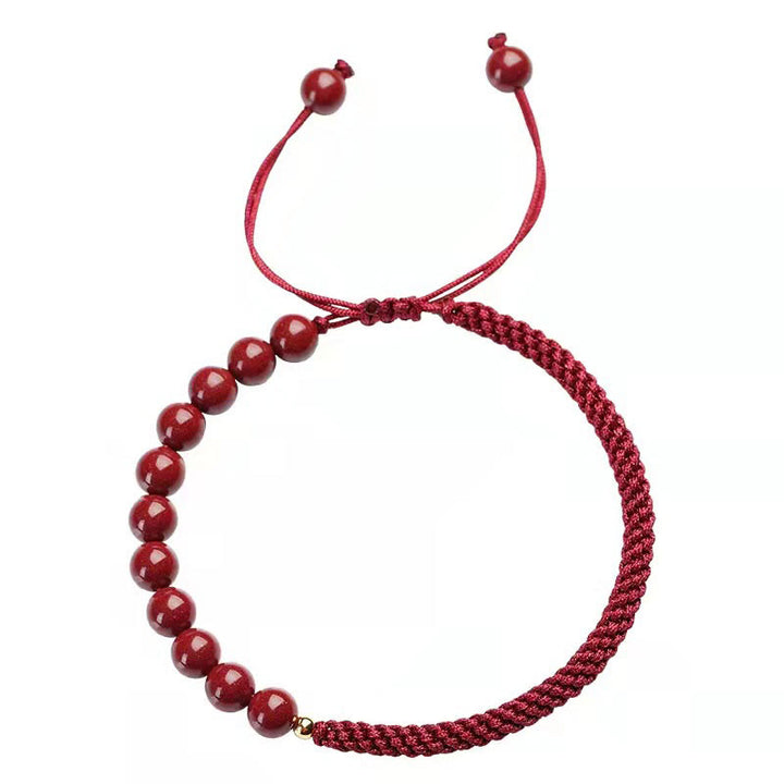 Buddha Stones Natural Cinnabar King Kong Knot Blessing String Bracelet - image 12