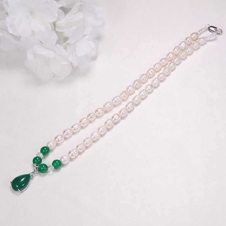 Pearl Bead Waterdrop Calm Peace Necklace Pendant - image 3