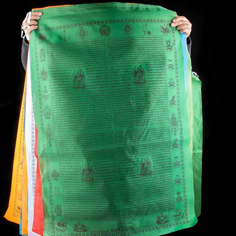 Buddha Stones Tibetan 5 Colors Windhorse Happiness Auspicious Outdoor Prayer Flag - image 13