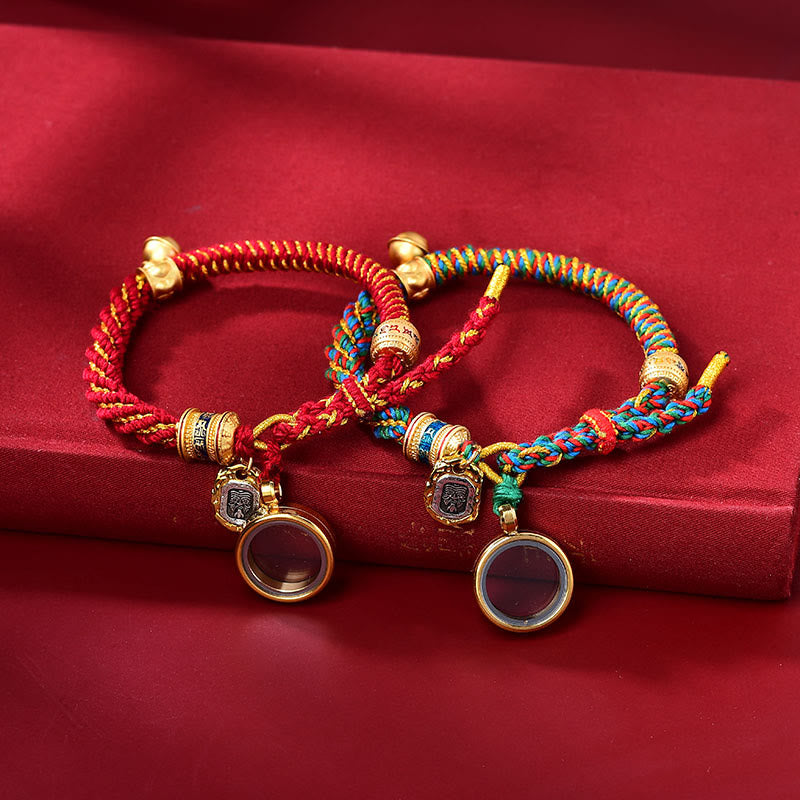 Buddha Stones Tibetan Om Mani Padme Hum Carved Zakiram Goddess of Wealth Charm Amulet Bracelet - image 18