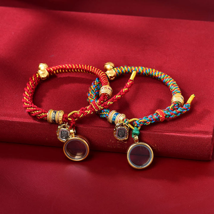 Buddha Stones Tibetan Om Mani Padme Hum Carved Zakiram Goddess of Wealth Charm Amulet Bracelet - image 18