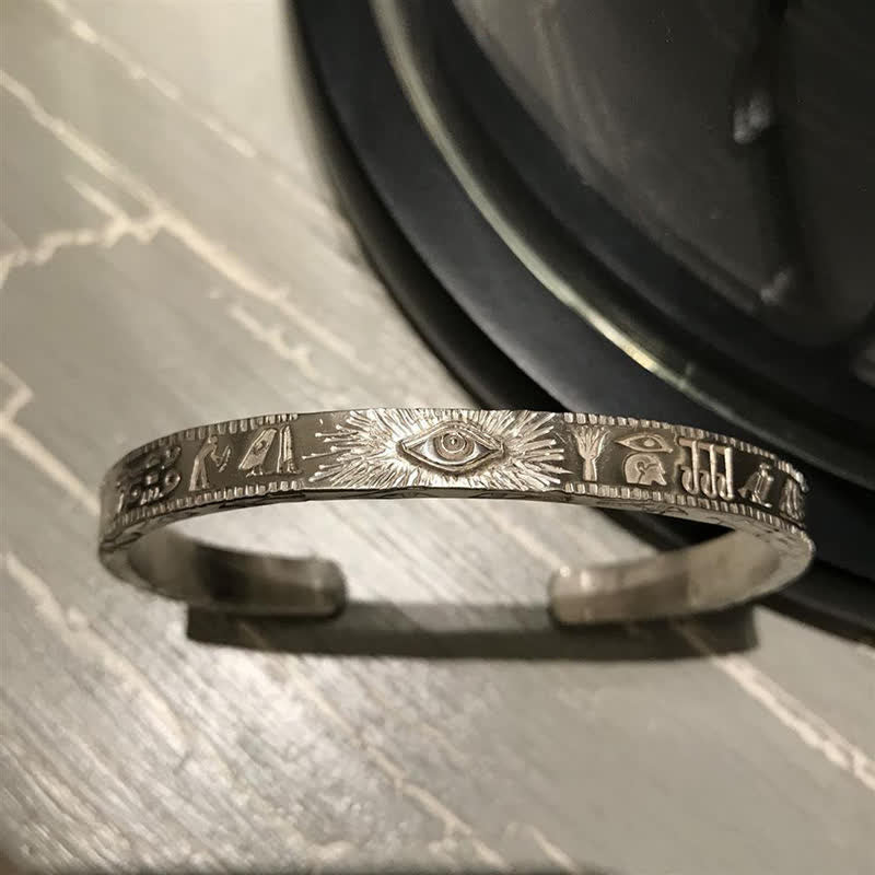 Buddha Stones Eye Of Horus Protection Copper Cuff Bracelet Bangle - image 1