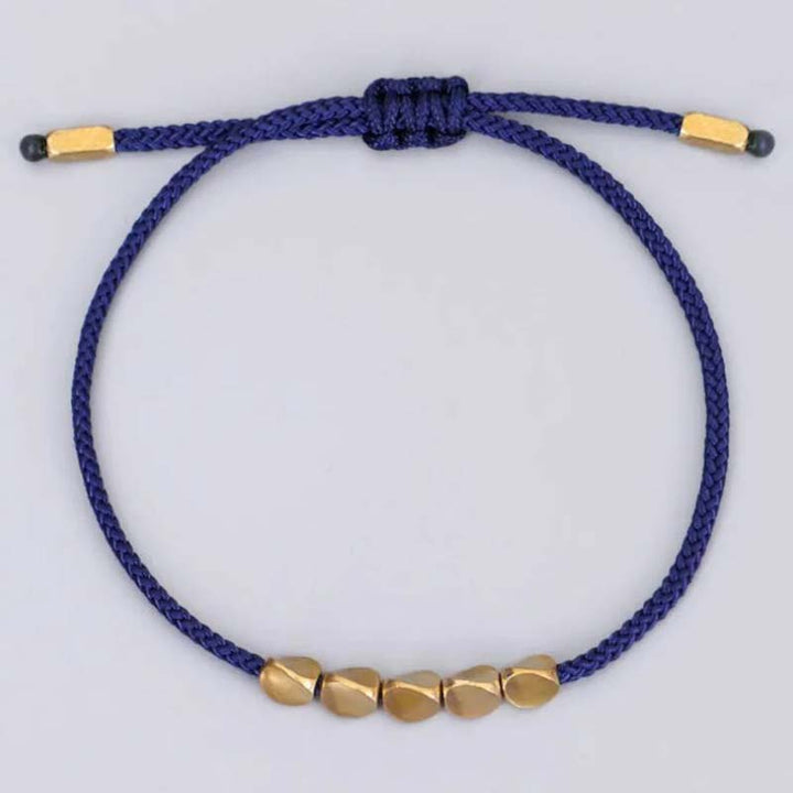 Buddha Stones 3 PCS Tibetan Copper Beads Healing Protection Luck Bracelet Set - image 5