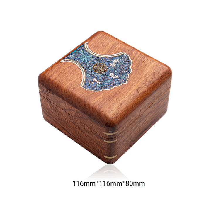 Antique Flower Leaf Handmade Rosewood Jewelry Storage Box Wooden Gift Organizer Box - image 22