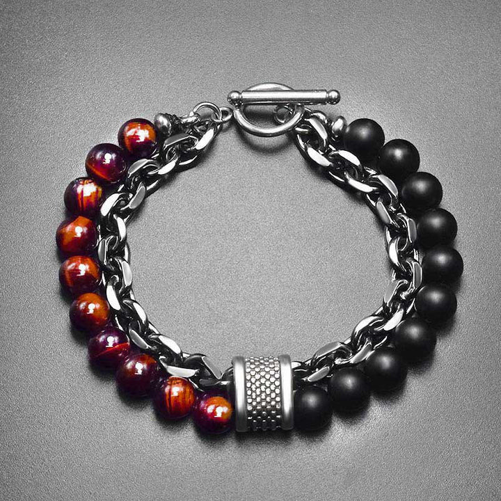 Buddha Stones Natural Tiger Eye Lazurite Protection Bracelet - Red Tiger'eye - image 5