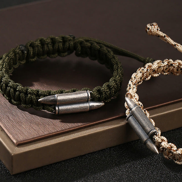Buddha Stones 925 Sterling Silver Bullet Design Braided Rope Bracelet - image 13