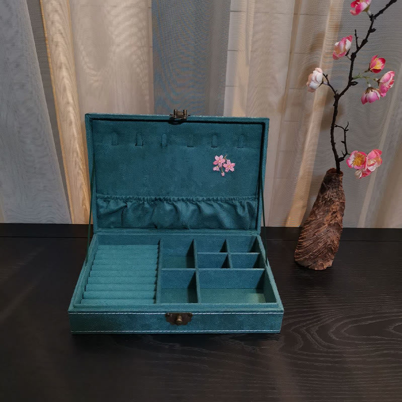 Buddha Stones Flowers Dragonfly Jewelry Box Organizer Single Layer Jewelry Storage Box Flannel Box - image 6