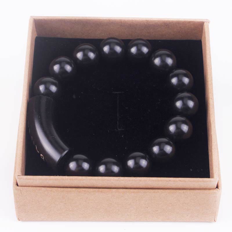 Buddha Stones 999 Sterling Silver Ebony Wood Om Mani Padme Hum Inlaid Balance Bracelet - image 8