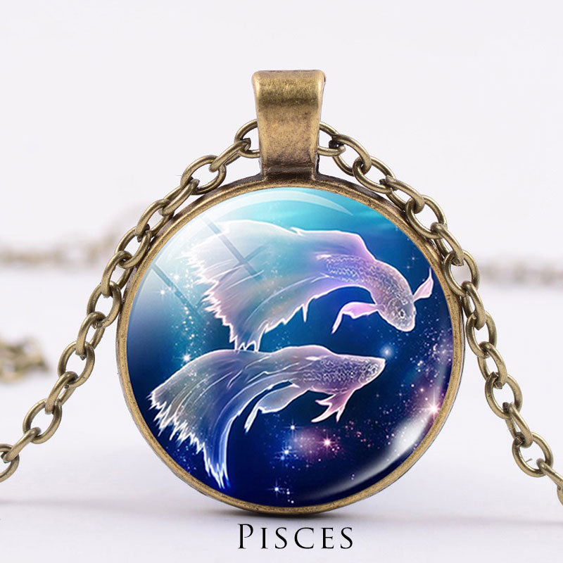 12 Constellations of the Zodiac Moon Starry Sky Protection Blessing Necklace Pendant - image 32