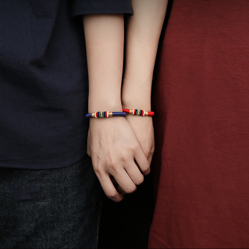 Buddha Stones Tibetan Handmade Colorful King Kong Knot Five Elements Luck Braid String Bracelet - image 2