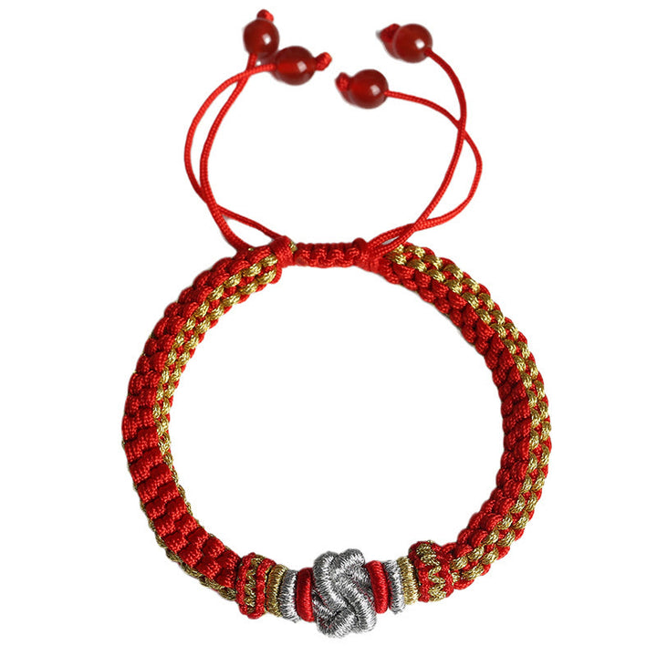 Buddha Stones Colorful Rope True Love Knot Luck Handmade Bracelet - image 16