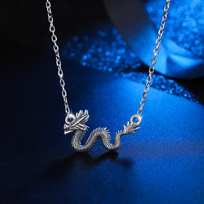 Buddha Stones 925 Sterling Silver Year Of The Dragon Auspicious Dragon Protection Chain Necklace Pendant - 6.1g - image 0