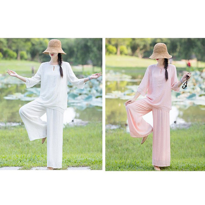Tai Chi Meditation Prayer Zen Spiritual Morning Practice Clothing Women's Set - image 24