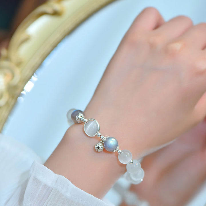 Buddha Stones 925 Sterling Silver Cat Eye Moonstone Love Support Bracelet - image 3