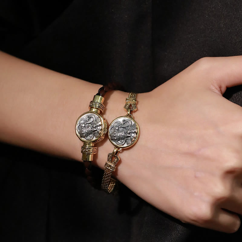 Buddha Stones Tibetan 925 Sterling Silver Zakiram Goddess of Wealth Blessing Protection Bracelet - image 8