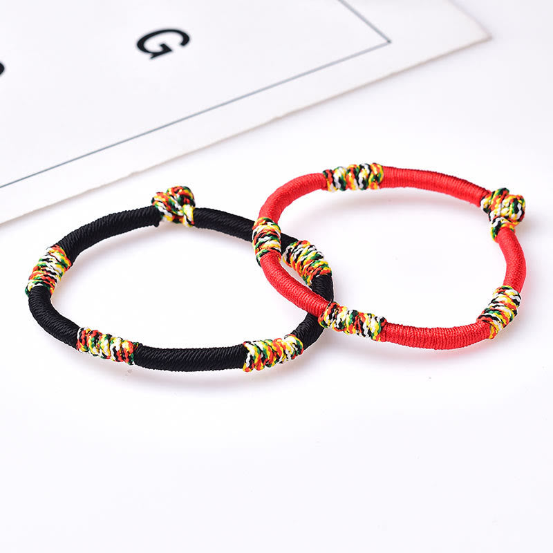Buddha Stones Tibetan Handmade Colorful King Kong Knot Lucky Protection Braid String Bracelet - image 9