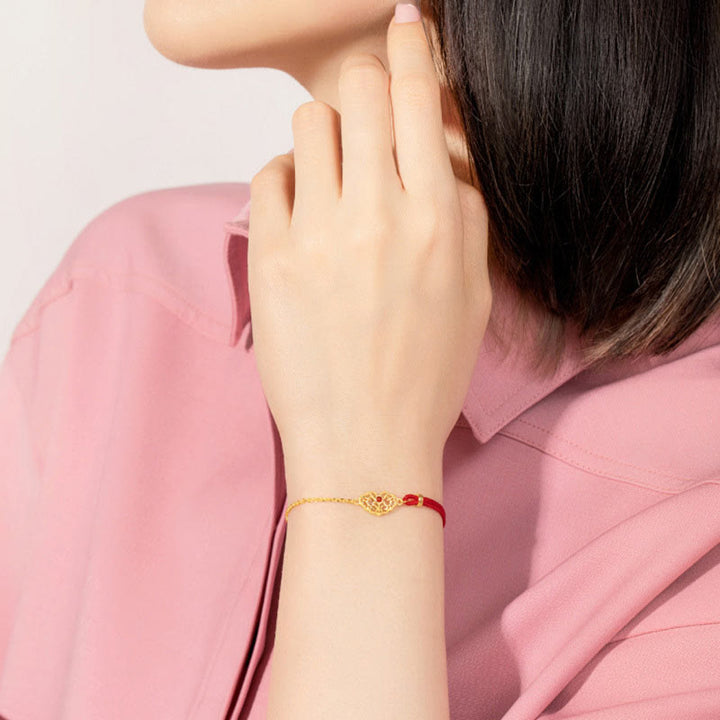 Buddha Stones Lock of Good Wishes Luck Strength Chain Bracelet - image 5