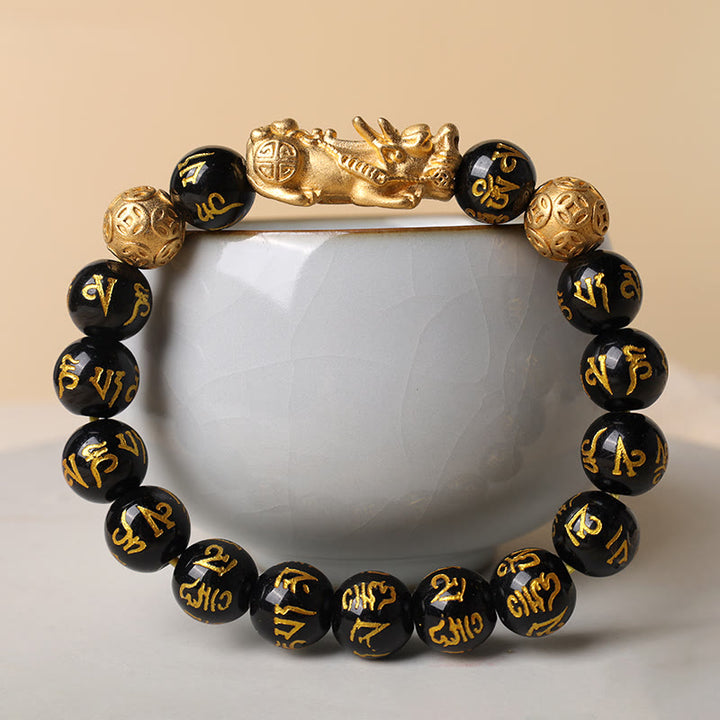 Buddha Stones FengShui PiXiu Obsidian Wealth Bracelet - 12mm - image 7