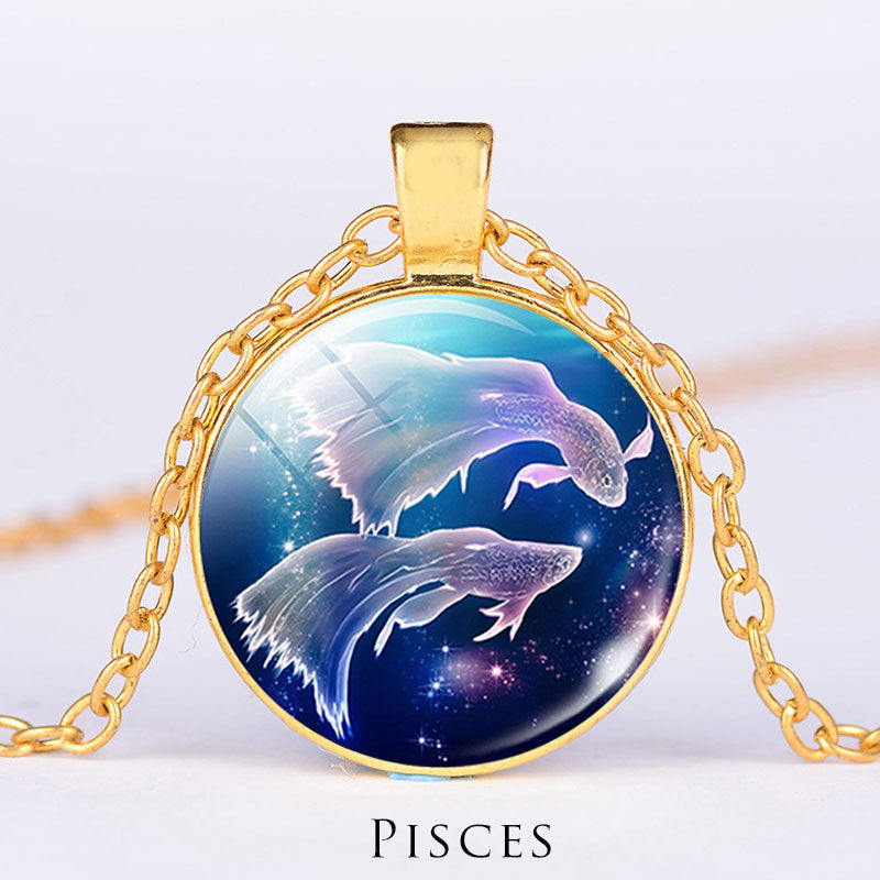 12 Constellations of the Zodiac Moon Starry Sky Protection Blessing Necklace Pendant - image 7