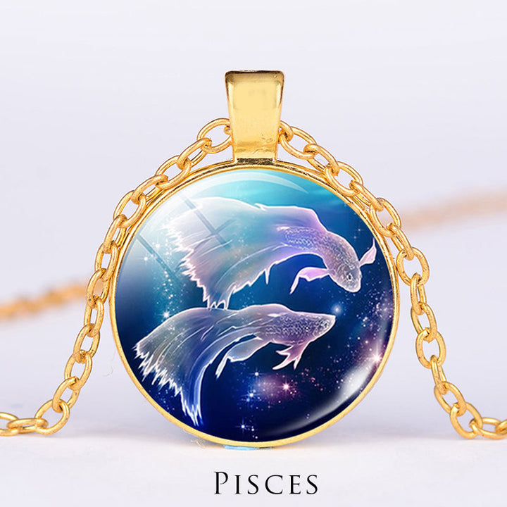 12 Constellations of the Zodiac Moon Starry Sky Protection Blessing Necklace Pendant - image 7