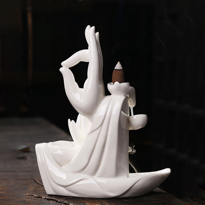 Buddha StonesTibetan Lotus Blessing Incense Burner Decoration - image 17