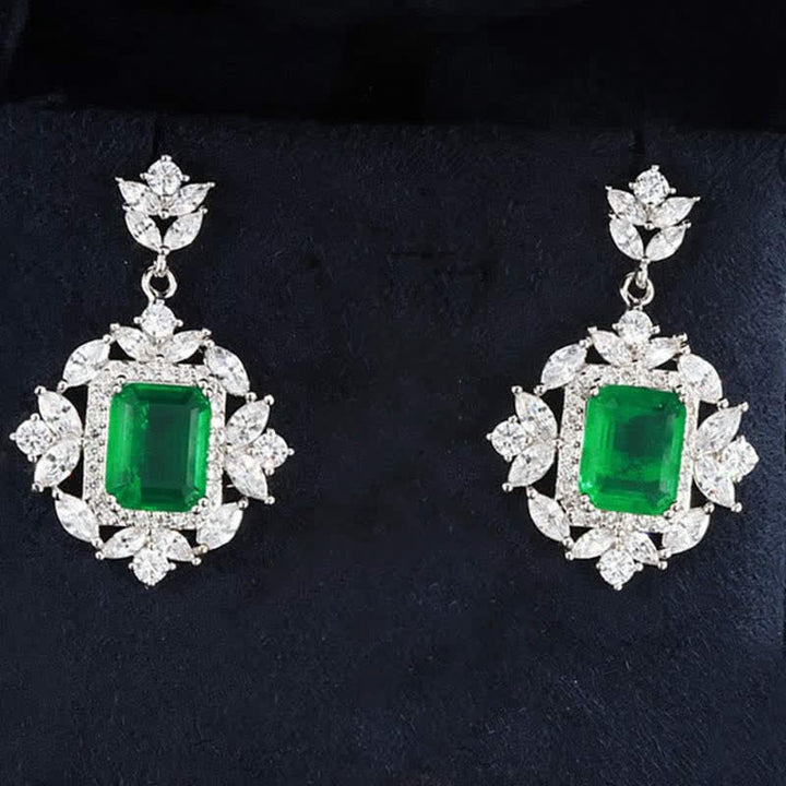 Buddha Stones Emerald Crystal Red Corundum Confidence Courage Ring Earrings Necklace Pendant - Green - Earrings - image 4